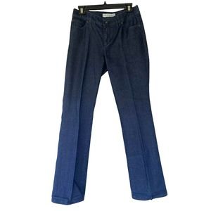 Chicos Womens Blue Platinum Dark Wash Denim Straight Leg Jeans Size 0